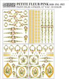 Petite Fleur Pink IOD Paint Inlay