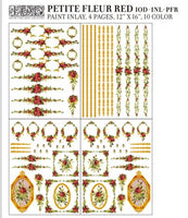 Petite Fleur Red IOD Paint Inlay
