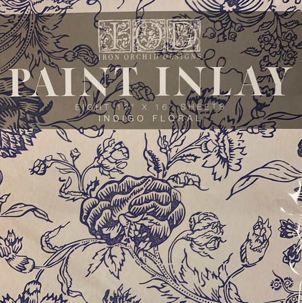 Indigo floral Paint Inlay